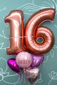 Balloon Bouquet - Happy Birthday Number Bouquet (Double Digits)