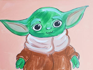 Pre-Traced Canvas - Baby Yoda