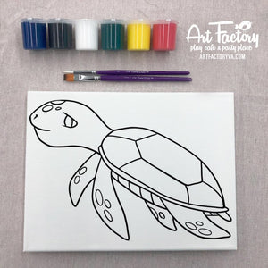 Pre-Traced Canvas - Sea Turtle