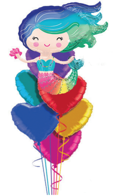Balloon Bouquet - Mermaid Heart Bouquet