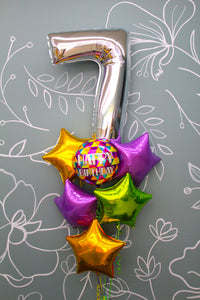 Balloon Bouquet - Happy Birthday Number Bouquet (Single Digit)