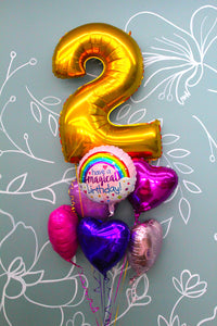 Balloon Bouquet - Happy Birthday Number Bouquet (Single Digit)