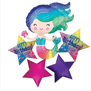 Balloon Bouquet - Happy Birthday Mermaid