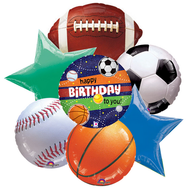 Balloon Bouquet - Happy Birthday Sports Fan