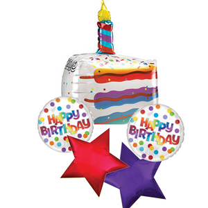Balloon Bouquet - Slice of Birthday Cake