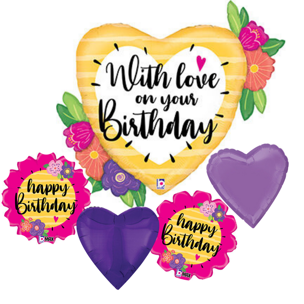 Balloon Bouquet - Happy Birthday with Love