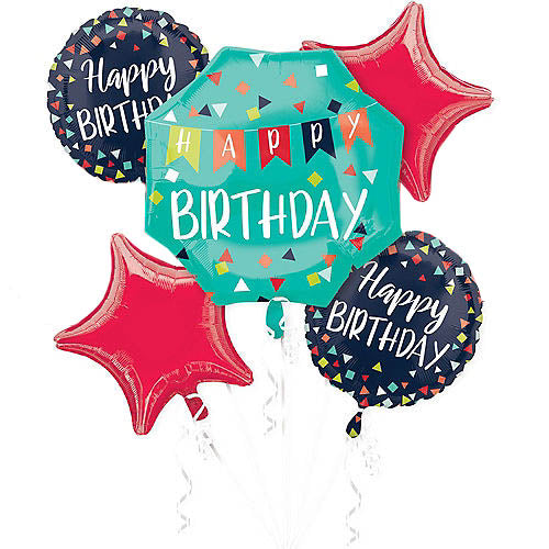 Balloon Bouquet - Octagon Happy Birthday